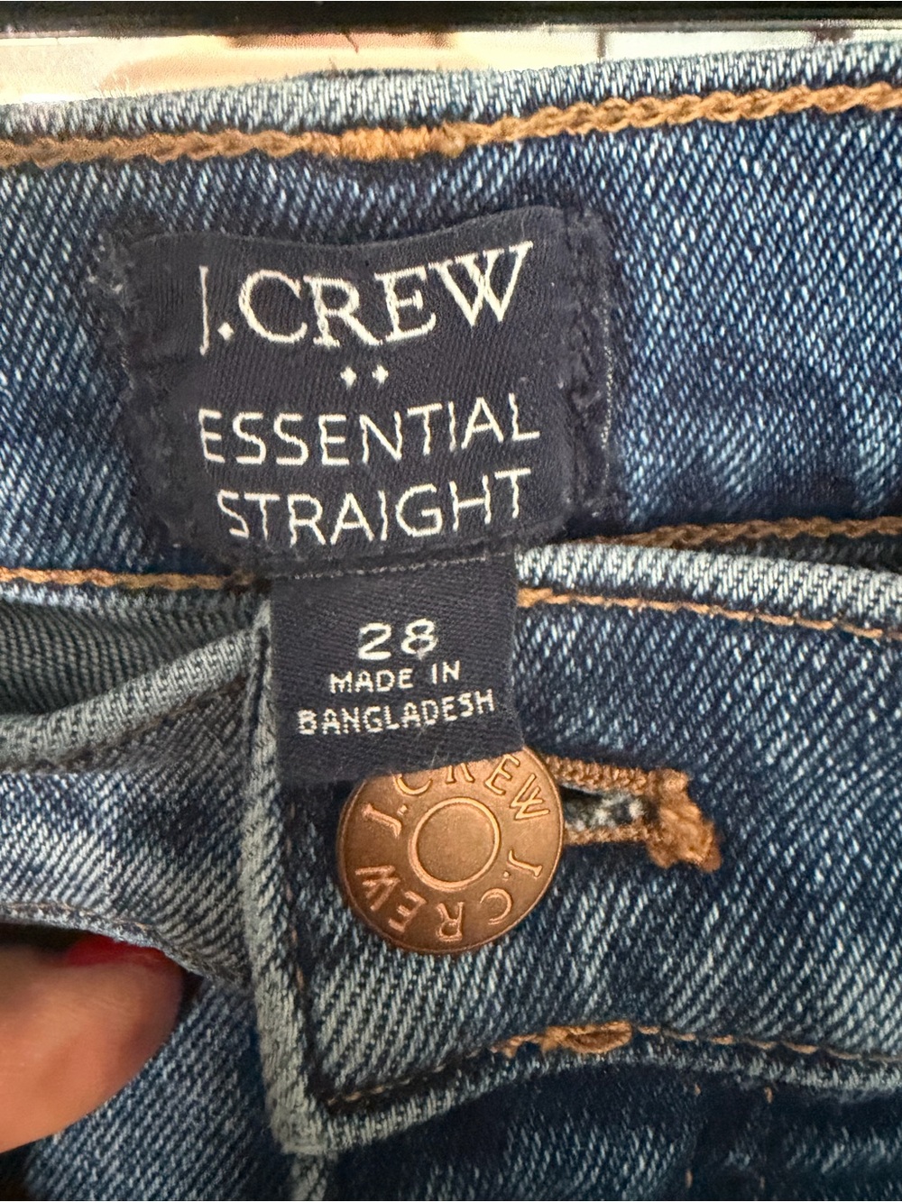 J.Crew Essential Straight Jeans in Medium Blue Size 28